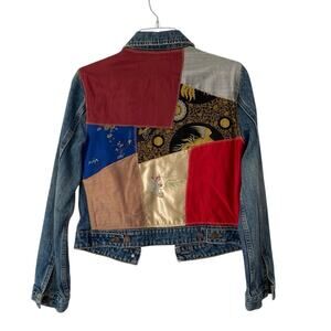 Vintage 90s Y2K Gap Asian Patchwork Denim Jean Jacket size small